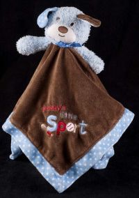Okie Dokie Puppy Dog Daddy's Little Sport Plush Rattle Lovey Security
